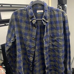 Magellan Men's Blue and Green Plaid Shirt